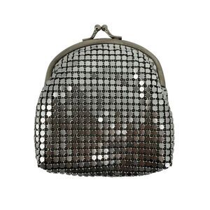 Warren Reed Vintage Coin Purse Silver Kisslock Clamshell Metallic Chain Link Bag